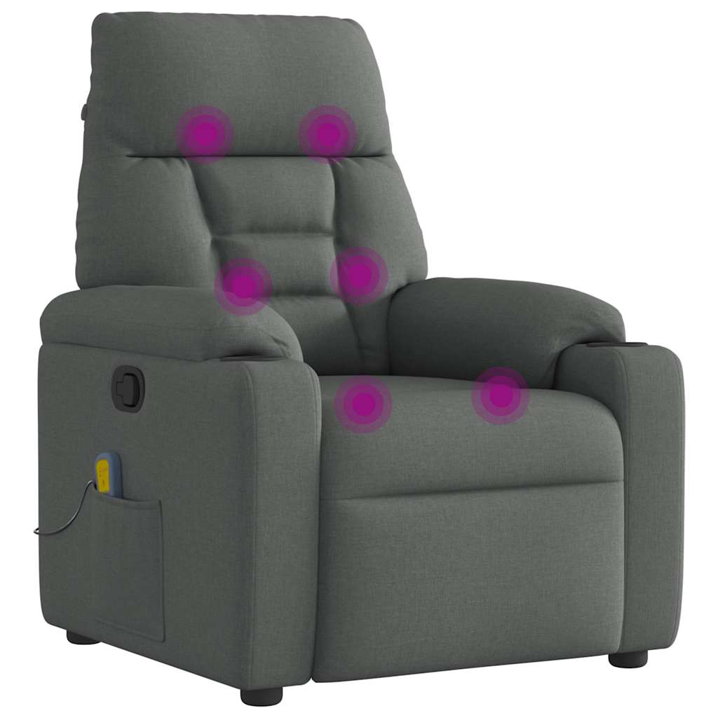 Massagestoel Donkergrijze Stof 1