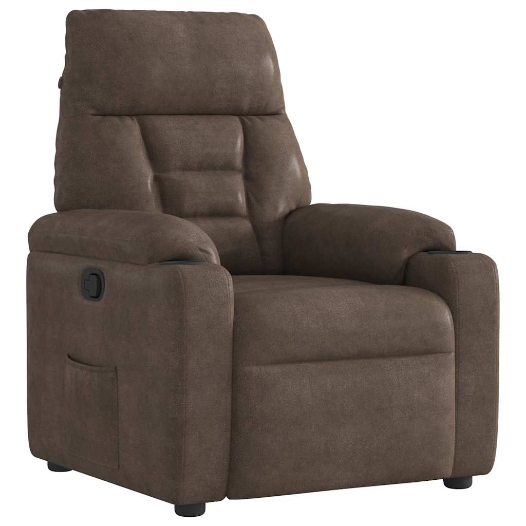 Fauteuil verstelbaar microvezelstof bruin