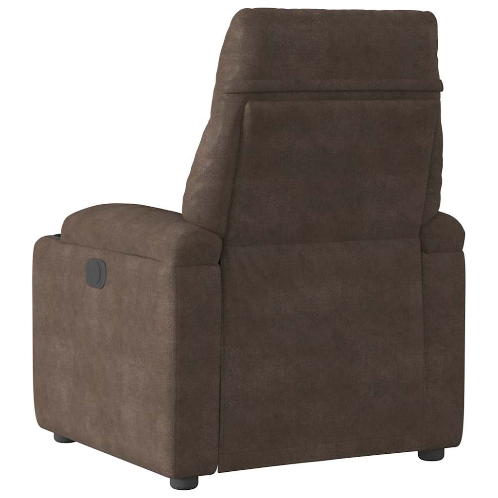 Fauteuil verstelbaar microvezelstof bruin