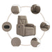 Fauteuil verstelbaar microvezelstof taupe