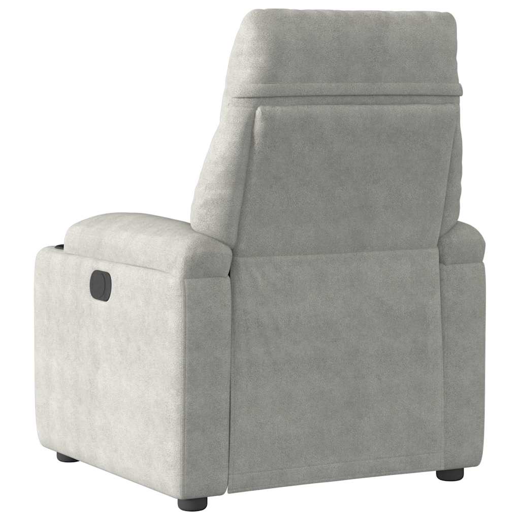 Fauteuil verstelbaar microvezelstof lichtgrijs