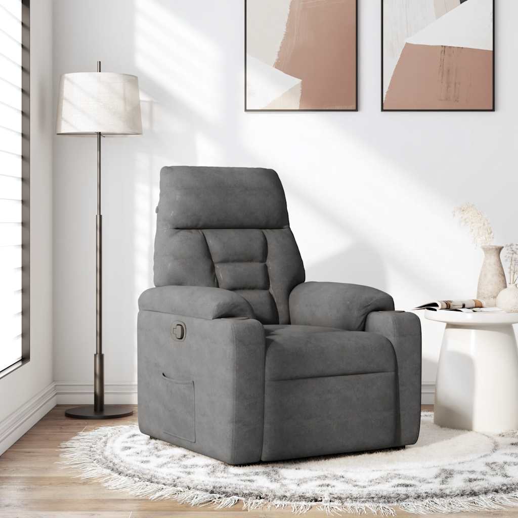 Fauteuil verstelbaar microvezelstof donkergrijs