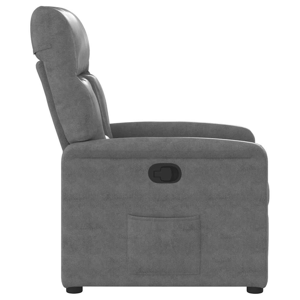 Fauteuil verstelbaar microvezelstof donkergrijs
