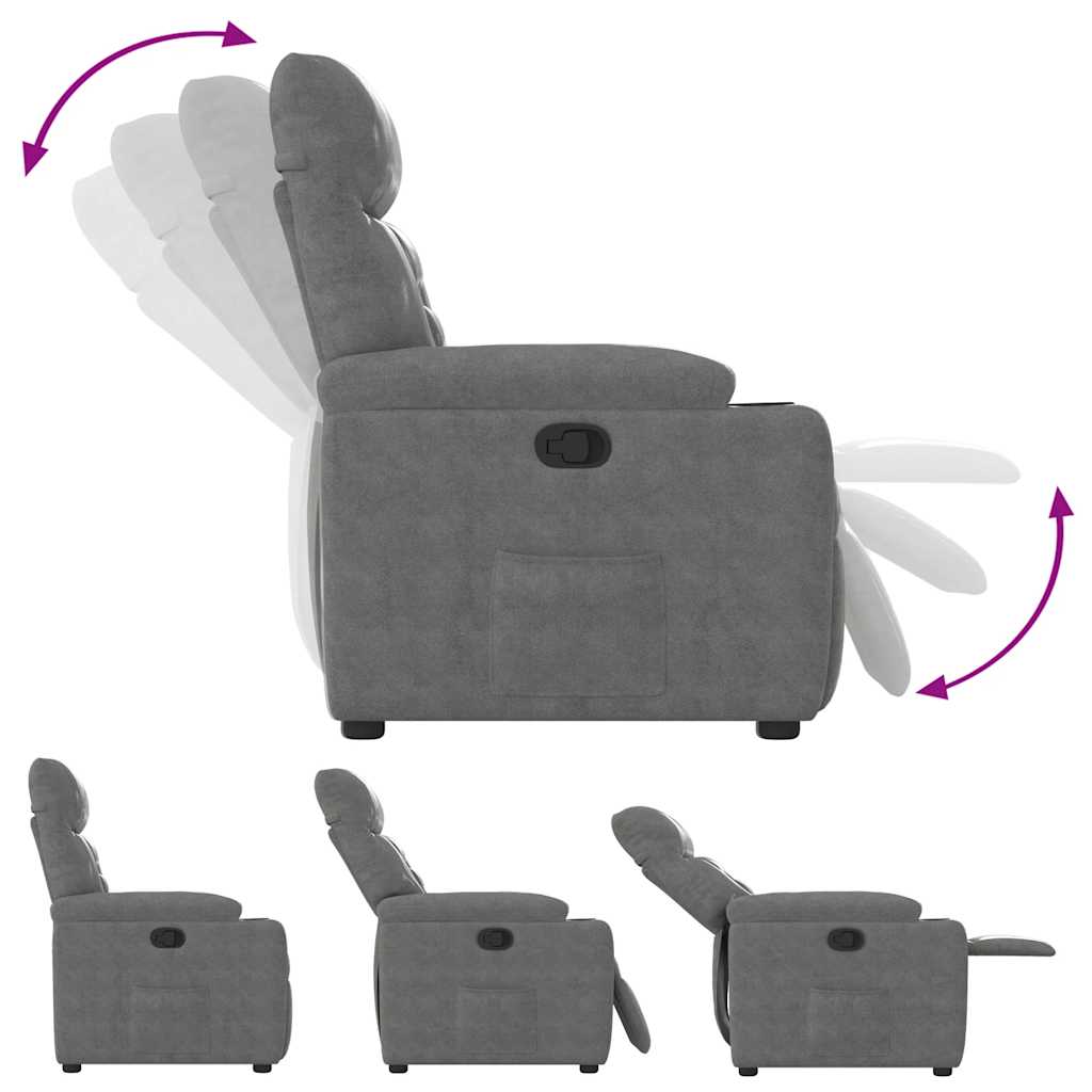 Fauteuil verstelbaar microvezelstof donkergrijs