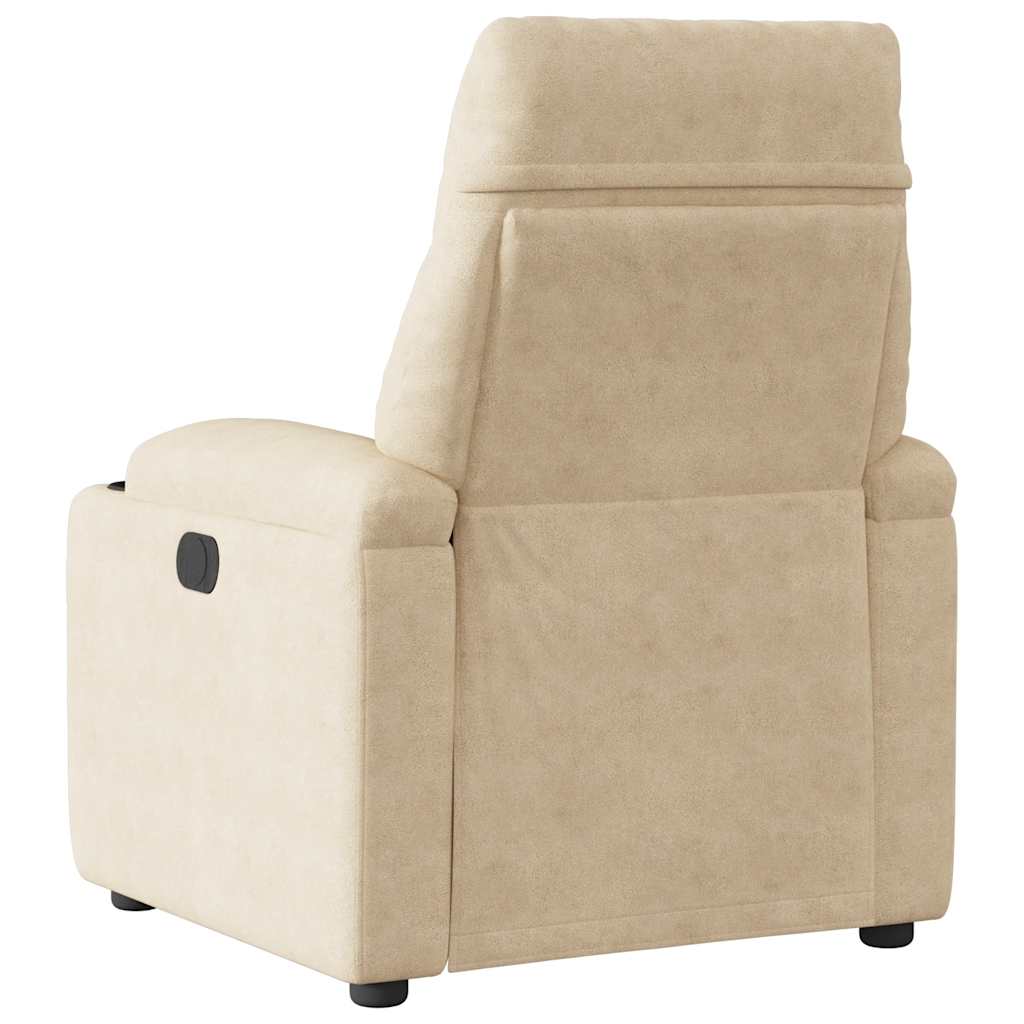Fauteuil verstelbaar microvezelstof crèmekleurig