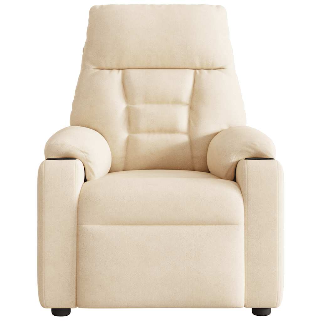 Fauteuil verstelbaar microvezelstof beige
