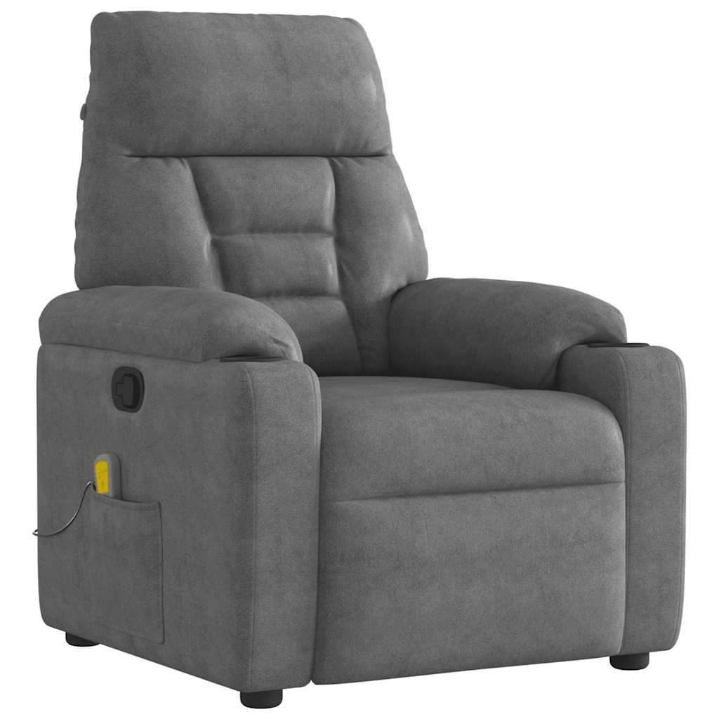 Massagestoel microvezelstof donkergrijs