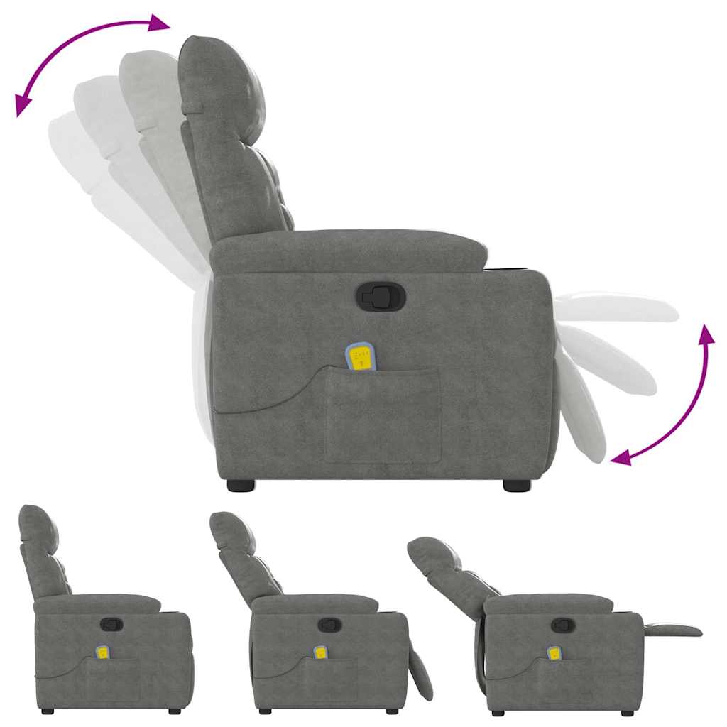 Massagestoel microvezelstof donkergrijs