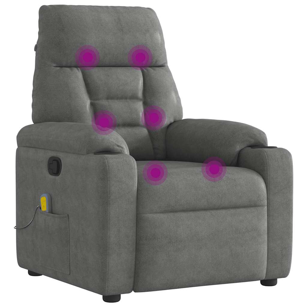 Massagestoel microvezelstof donkergrijs
