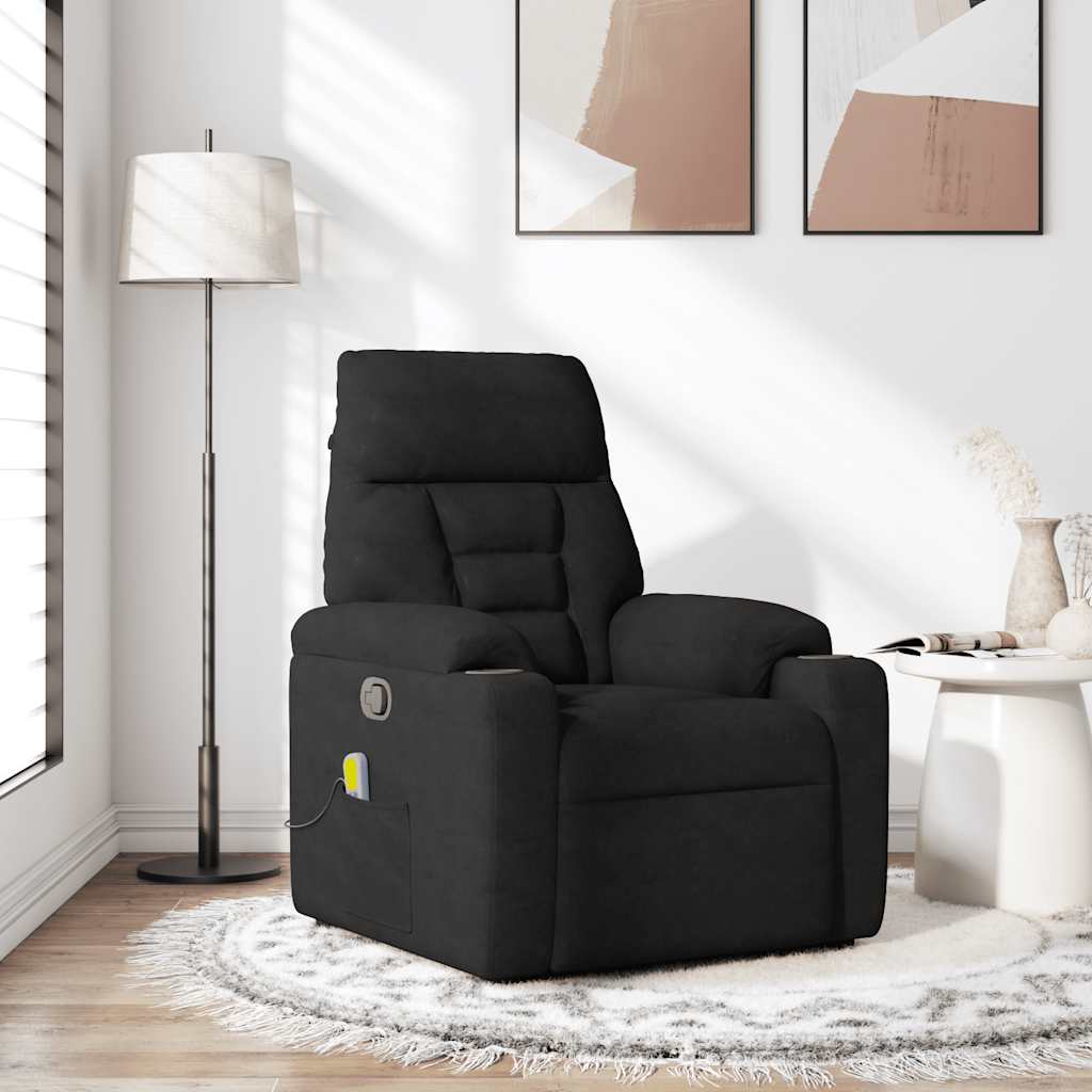 Massagestoel microvezelstof zwart