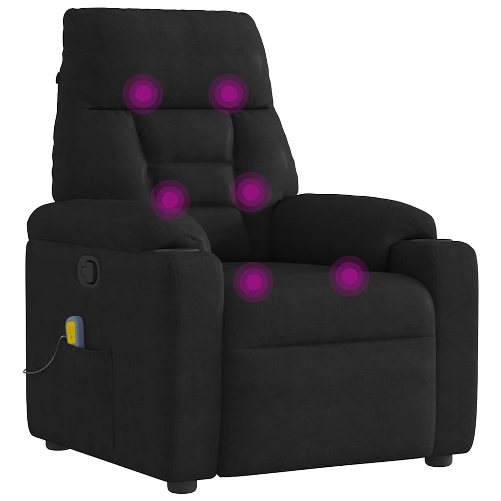 Massagestoel microvezelstof zwart