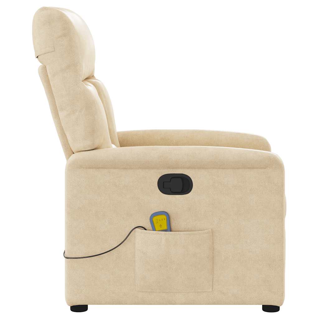 Massagestoel microvezelstof crèmekleurig