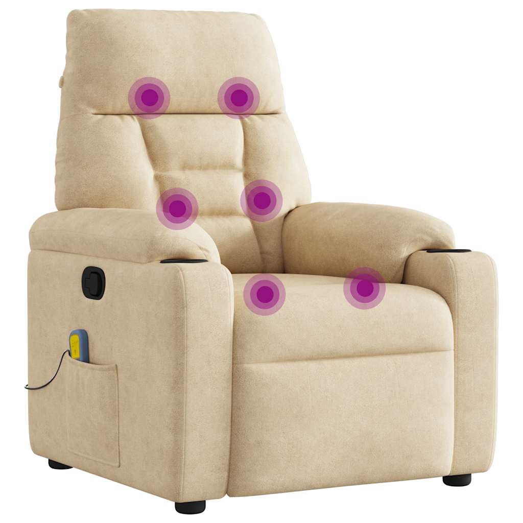 Massagestoel microvezelstof crèmekleurig