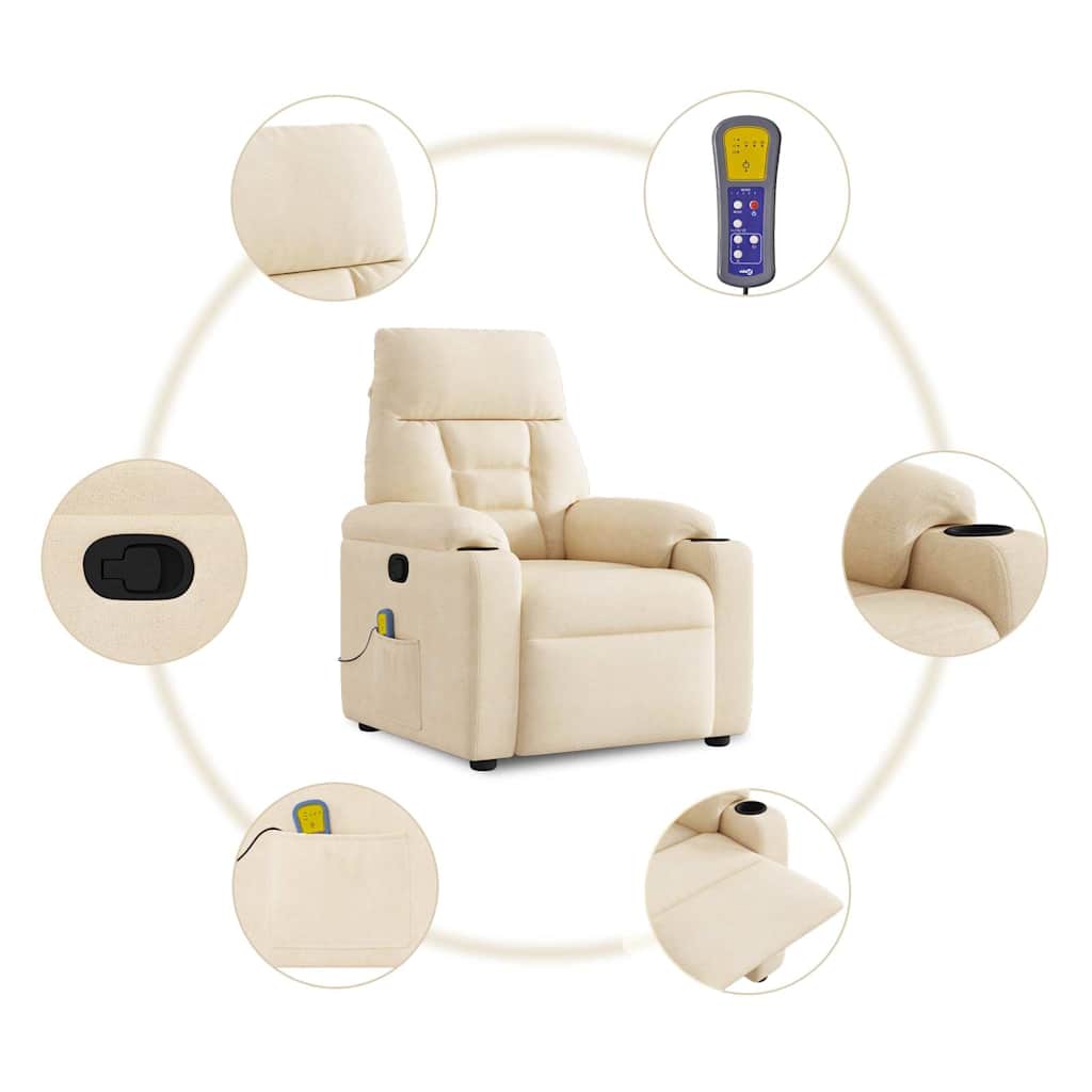 Massagestoel microvezelstof beige