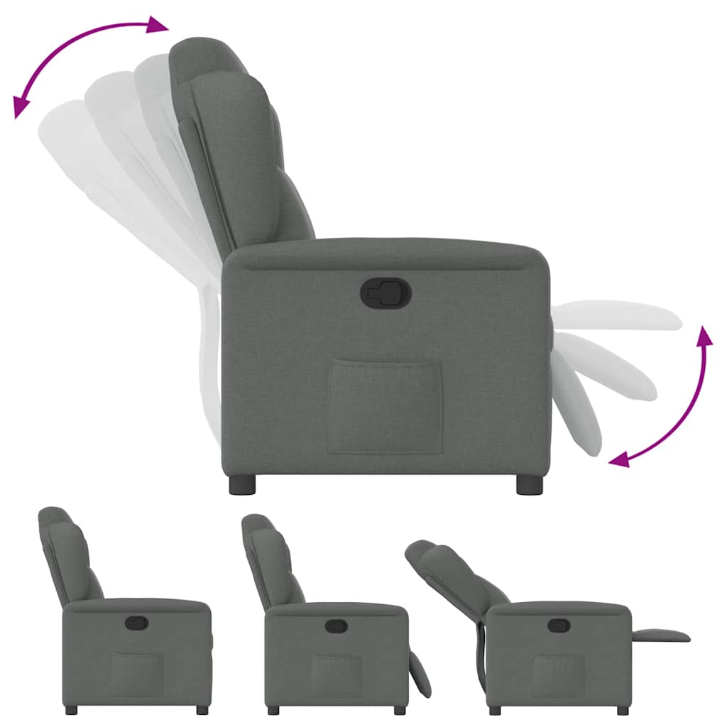 Fauteuil verstelbaar stof donkergrijs
