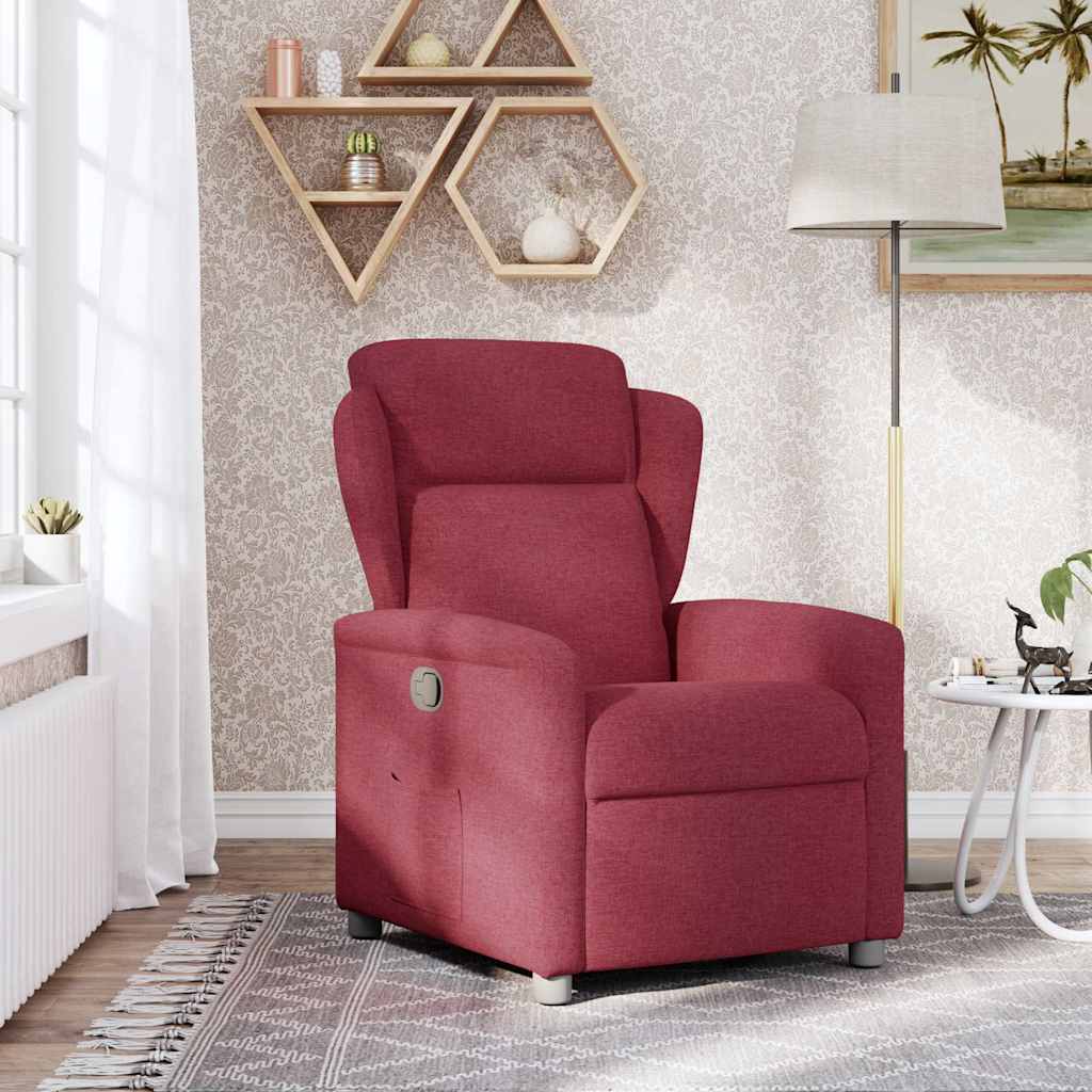 Fauteuil verstelbaar stof wijnrood