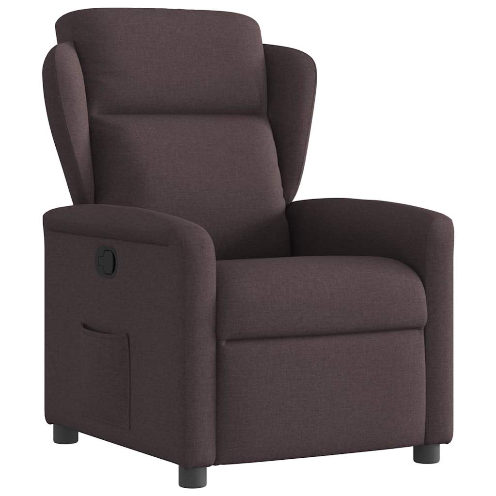 Fauteuil verstelbaar stof donkerbruin