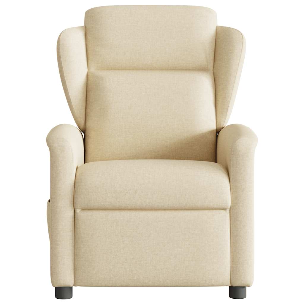 Fauteuil verstelbaar stof crèmekleurig