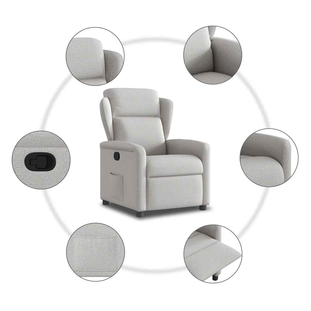 Fauteuil verstelbaar stof wolk grijs