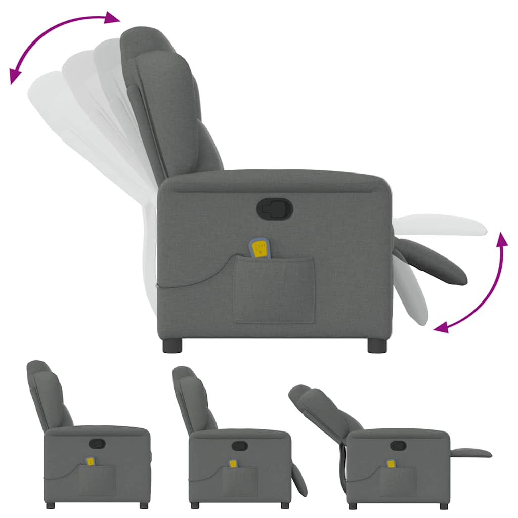 Massagestoel Donkergrijze Stof 1