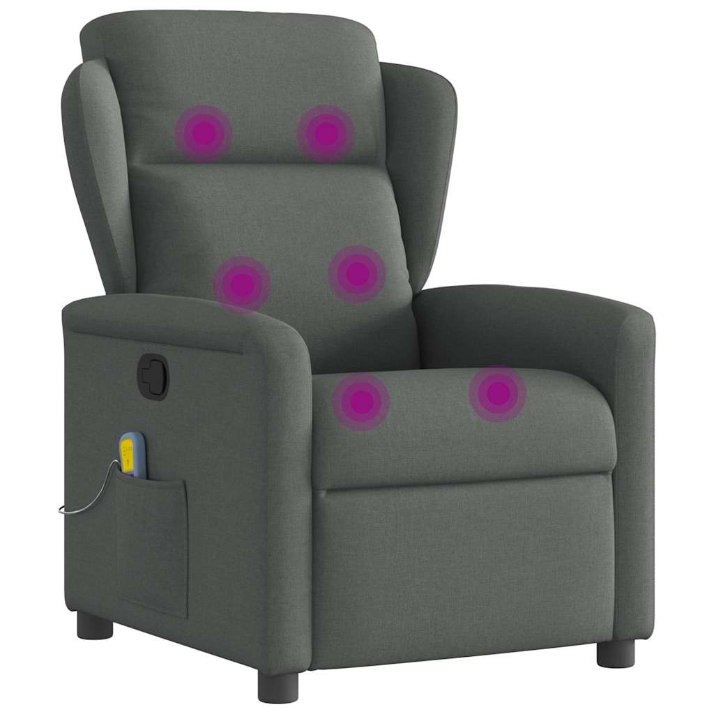 Massagestoel Donkergrijze Stof 1