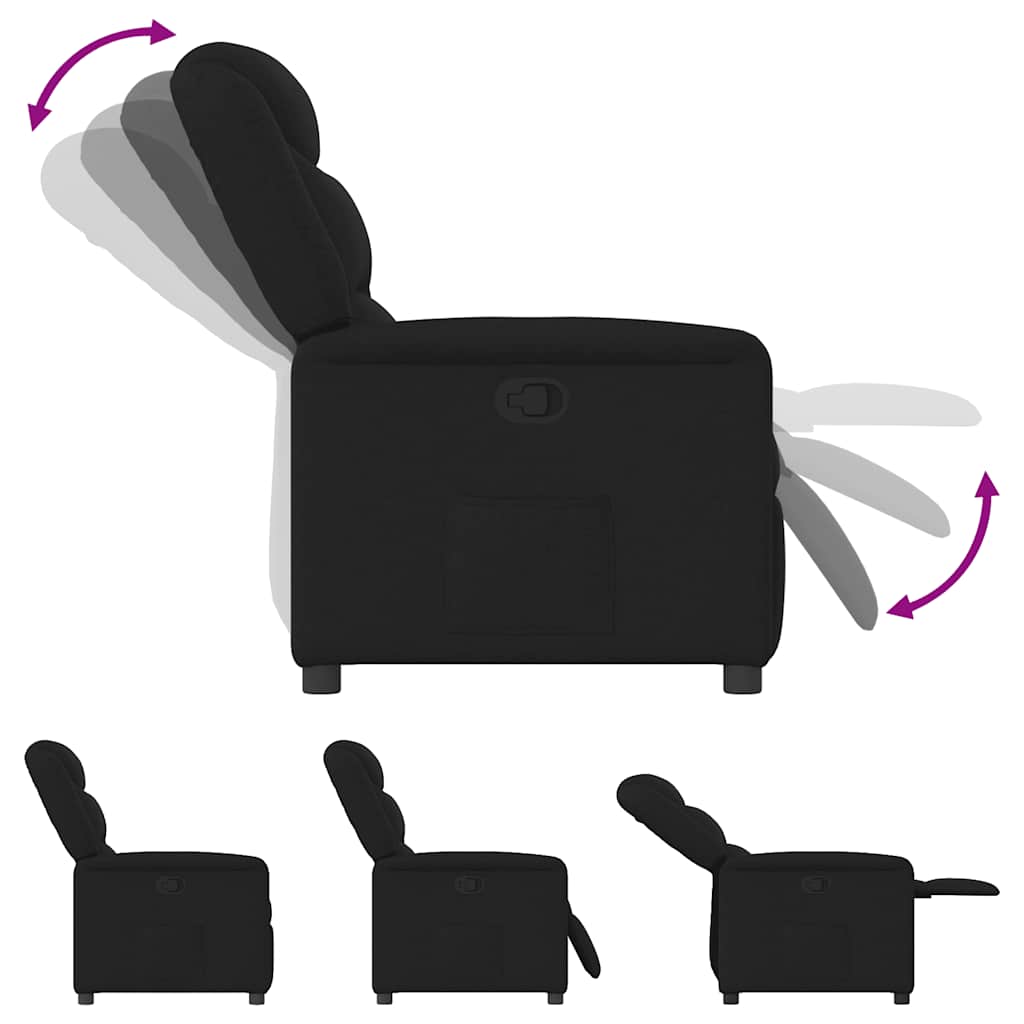 Fauteuil verstelbaar stof zwart