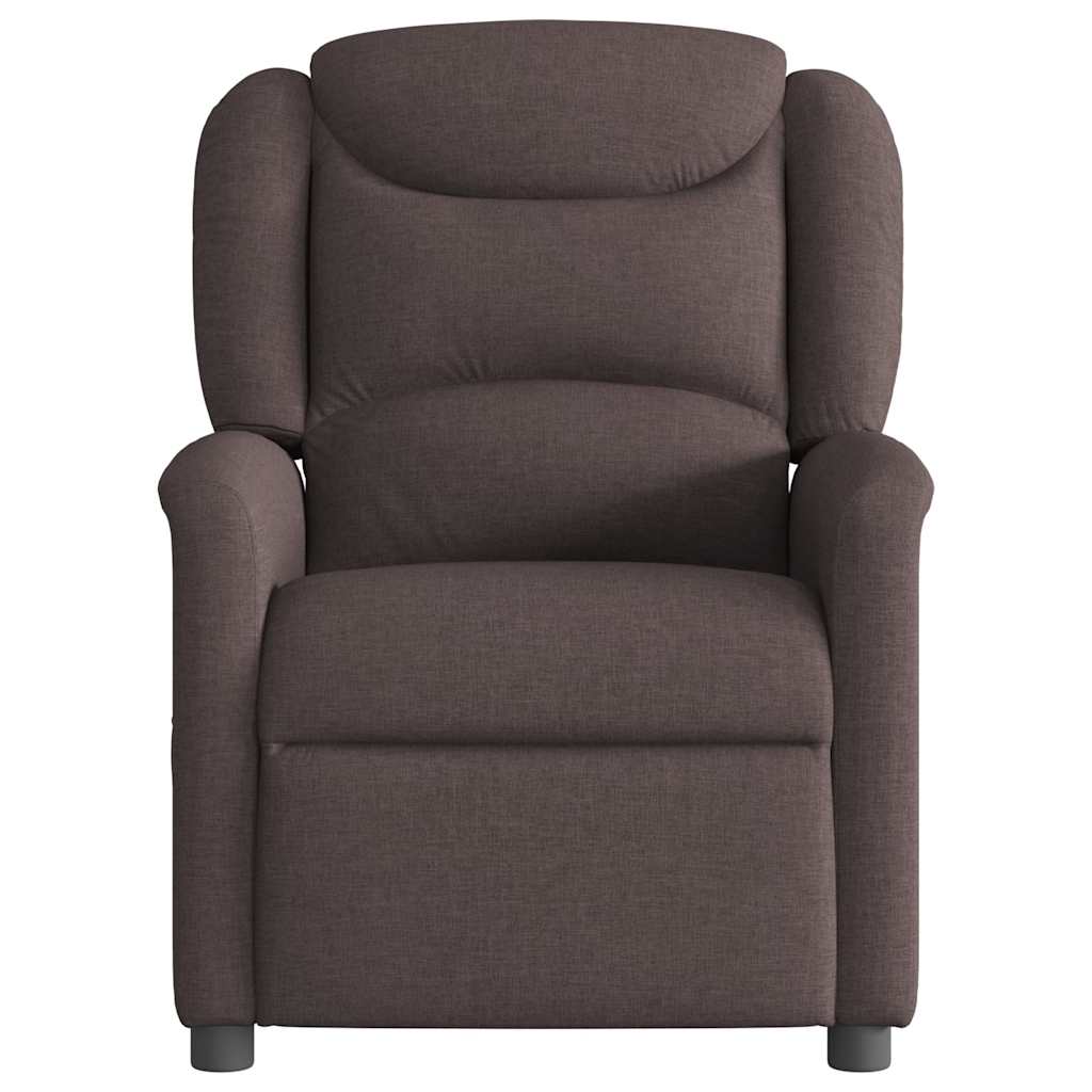 Fauteuil verstelbaar stof donkerbruin