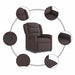 Fauteuil verstelbaar stof donkerbruin