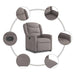 Fauteuil verstelbaar stof taupe