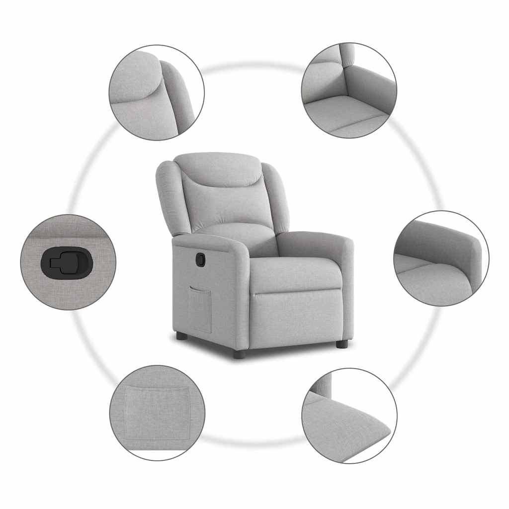 Fauteuil verstelbaar stof wolk grijs