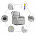 Massagestoel verstelbaar stof wolk grijs