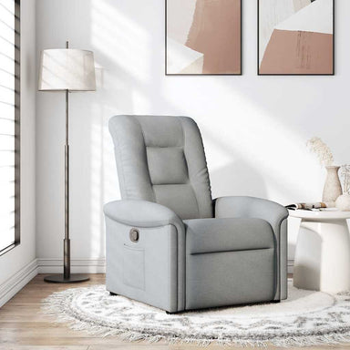Fauteuil verstelbaar stof lichtgrijs