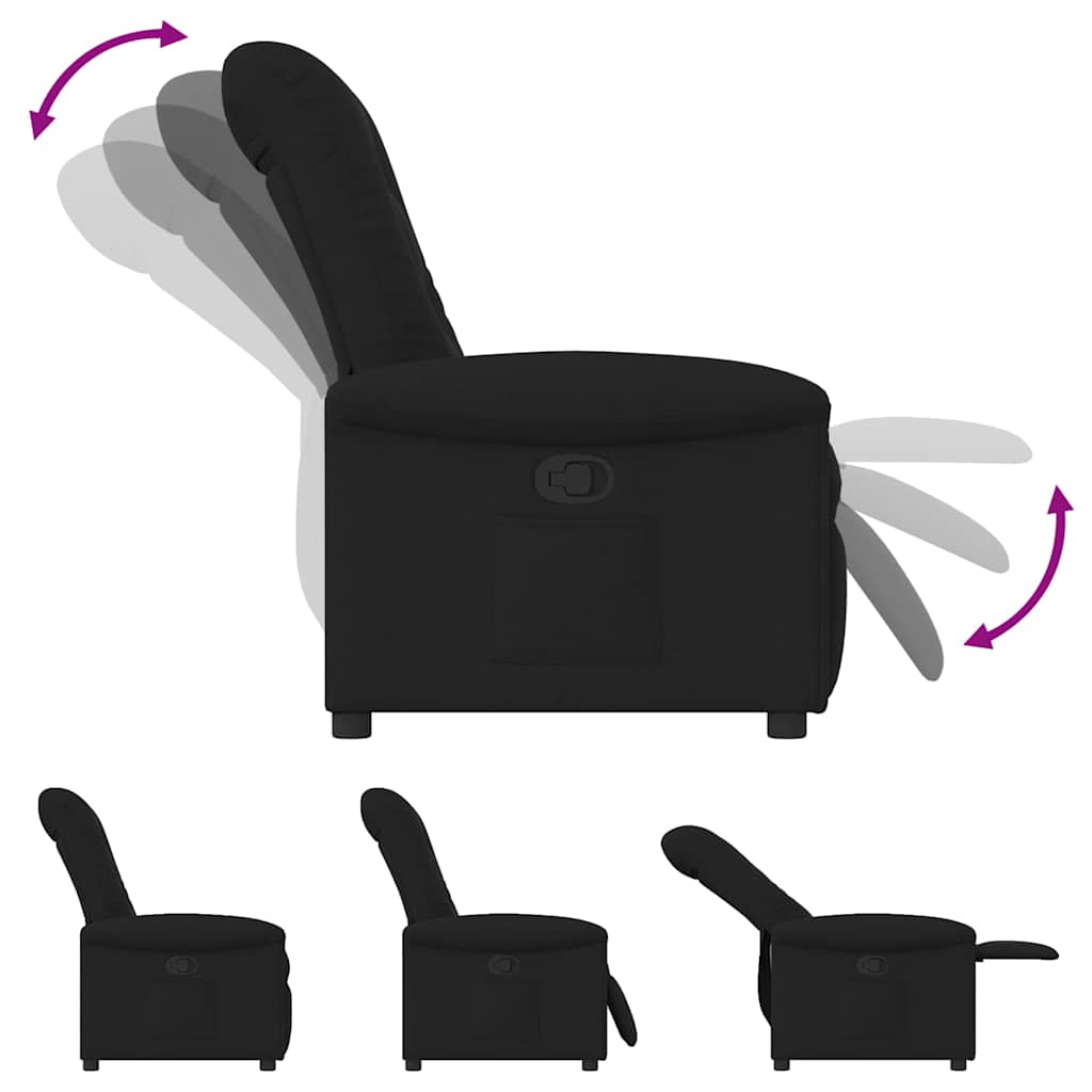 Fauteuil verstelbaar stof zwart