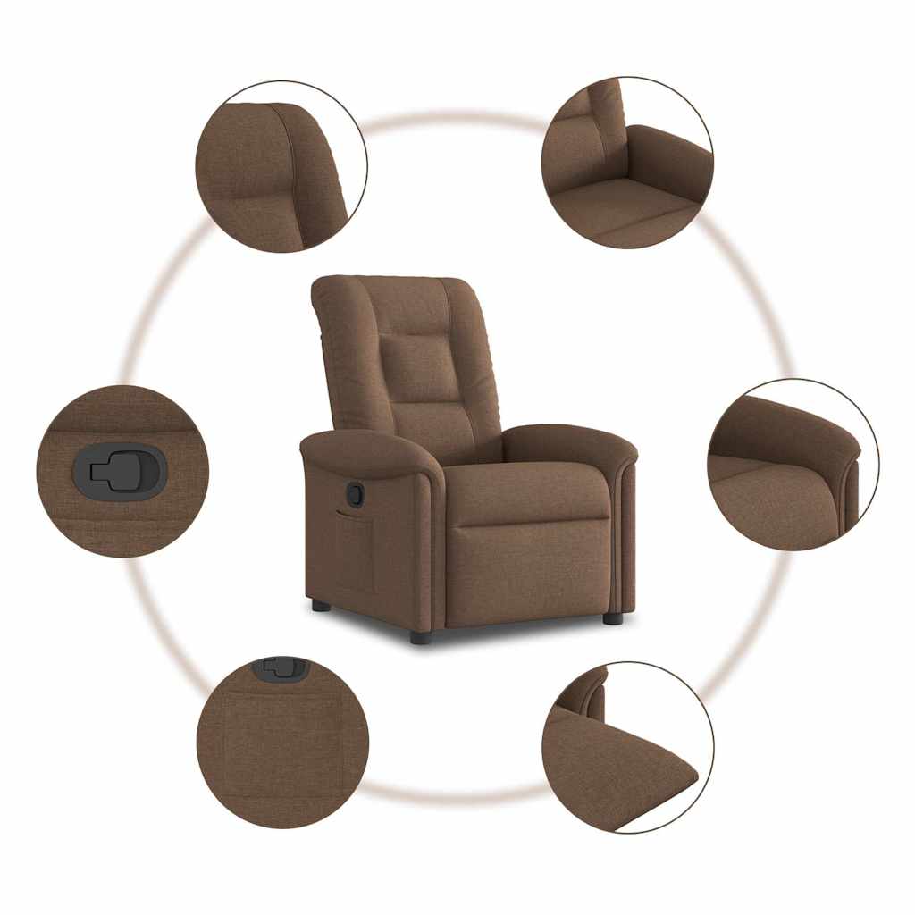 Fauteuil verstelbaar stof bruin