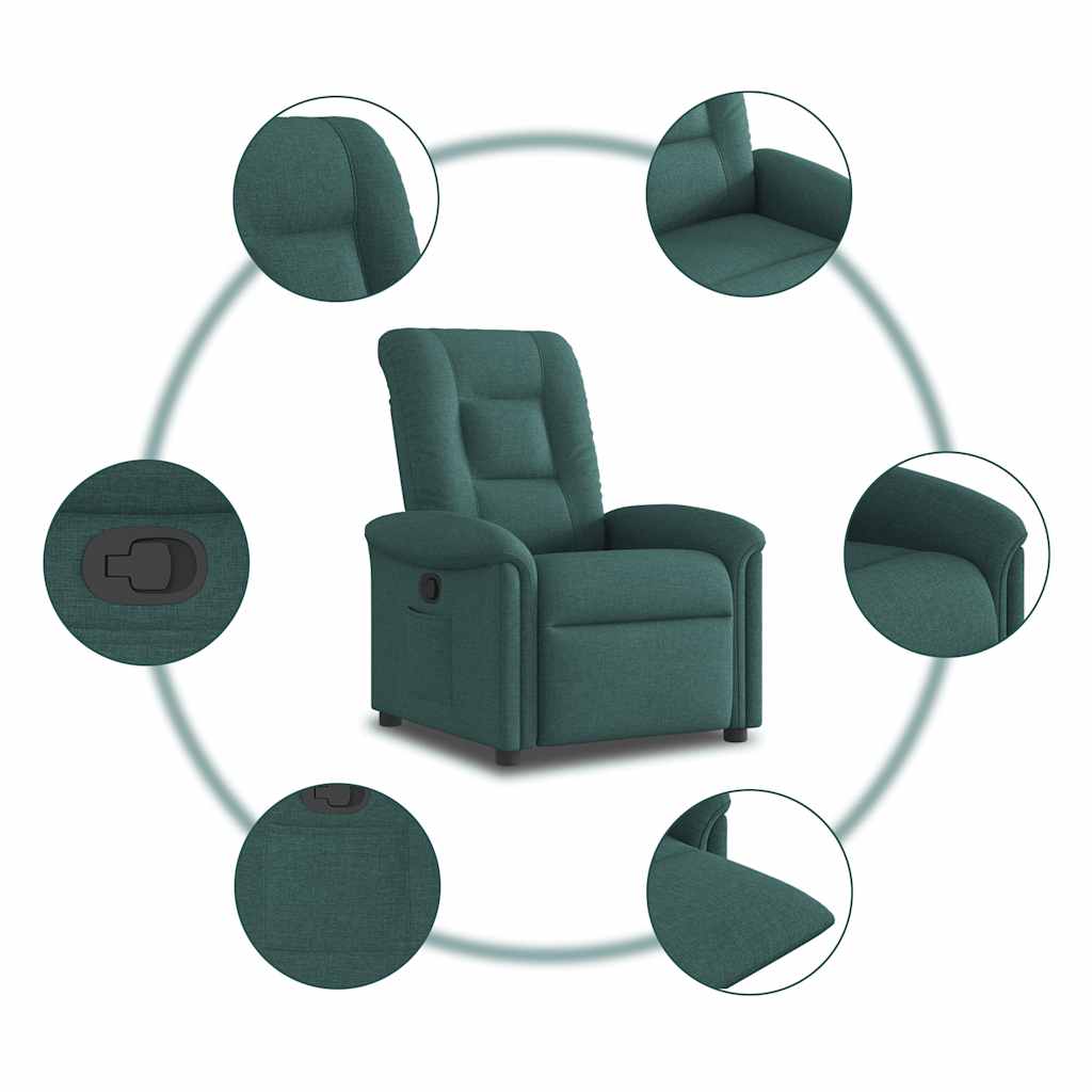 Fauteuil verstelbaar stof donkergroen