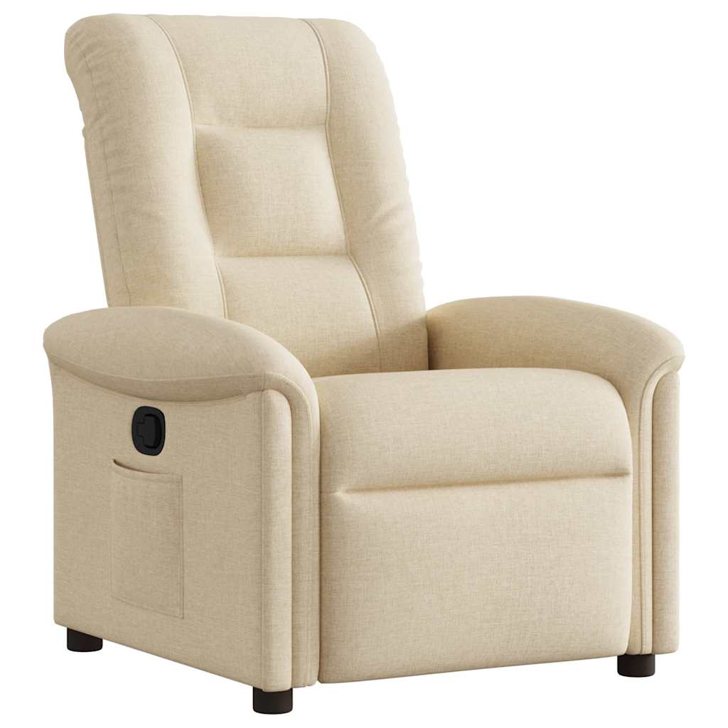 Fauteuil verstelbaar stof crèmekleurig