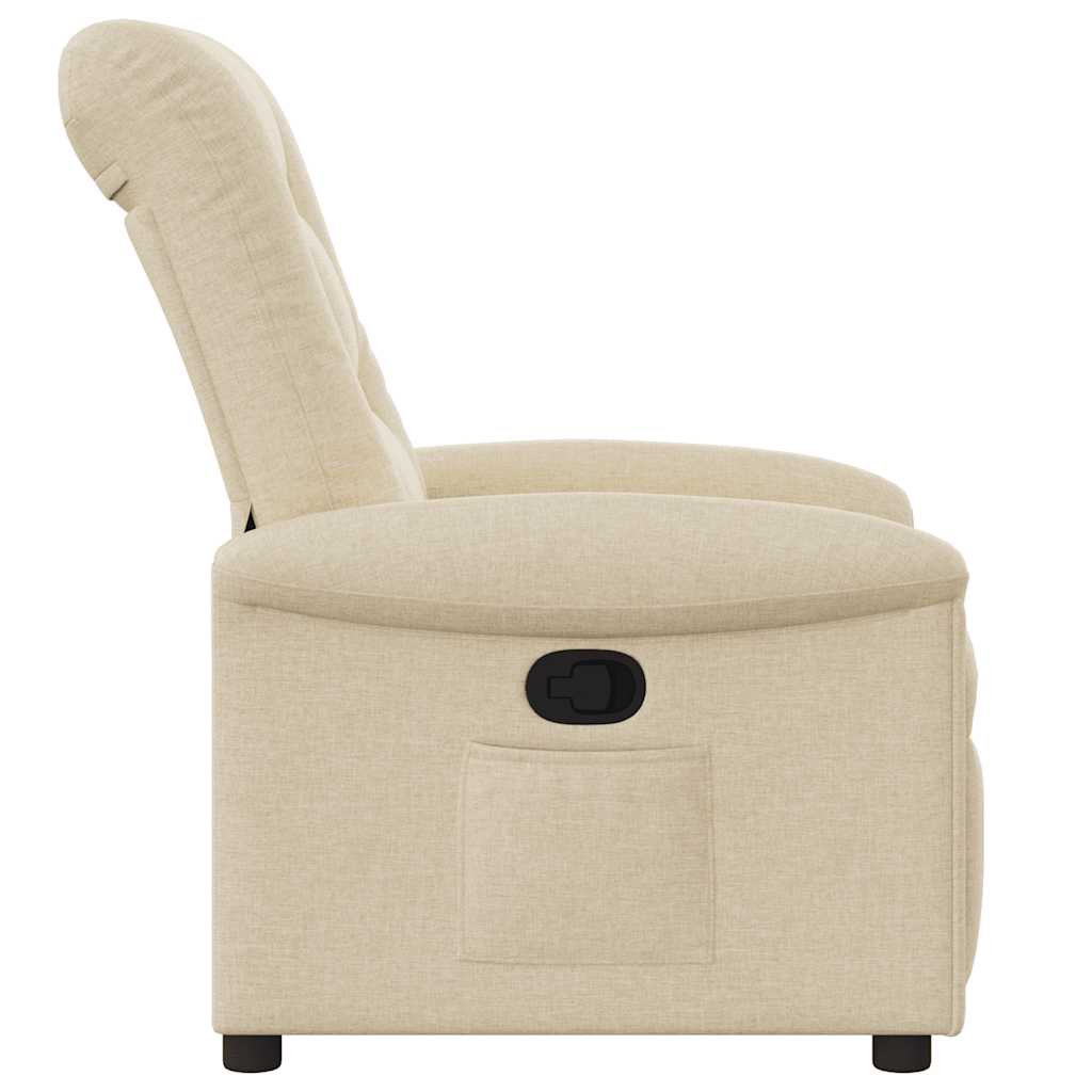 Fauteuil verstelbaar stof crèmekleurig