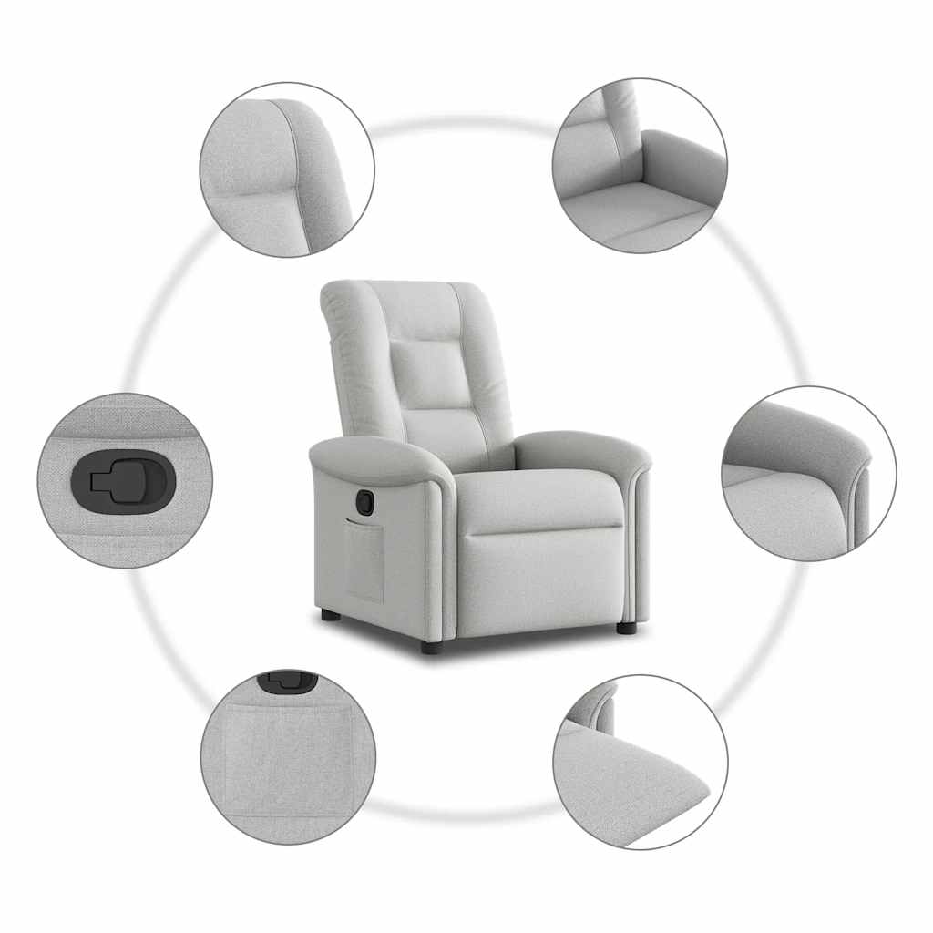 Fauteuil verstelbaar stof wolk grijs