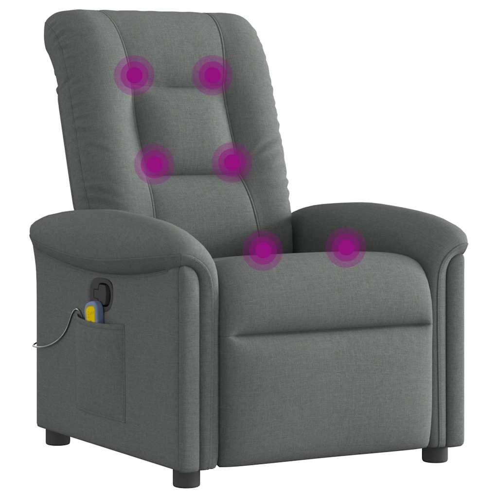 Massagestoel Donkergrijze Stof 1