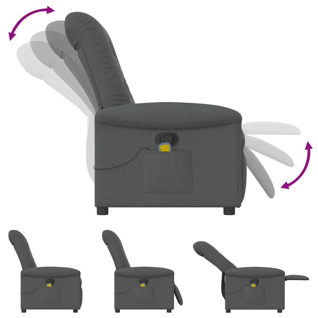 Massagestoel Donkergrijze Stof 1