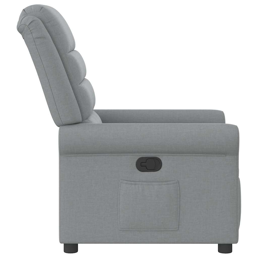 Fauteuil verstelbaar stof lichtgrijs