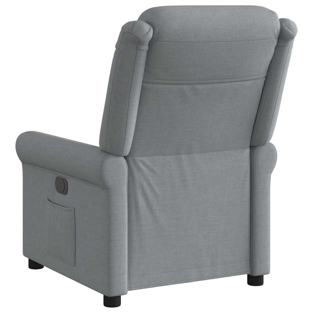 Fauteuil verstelbaar stof lichtgrijs