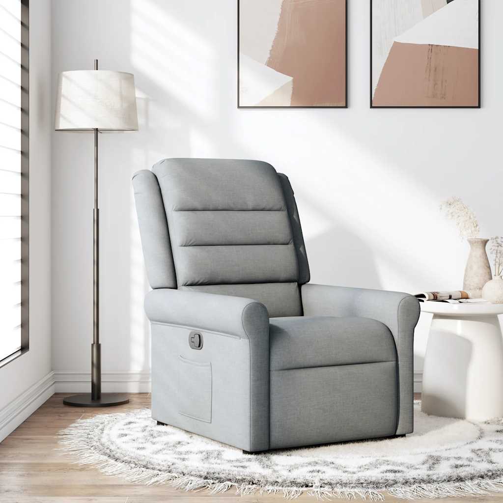 Fauteuil verstelbaar stof lichtgrijs