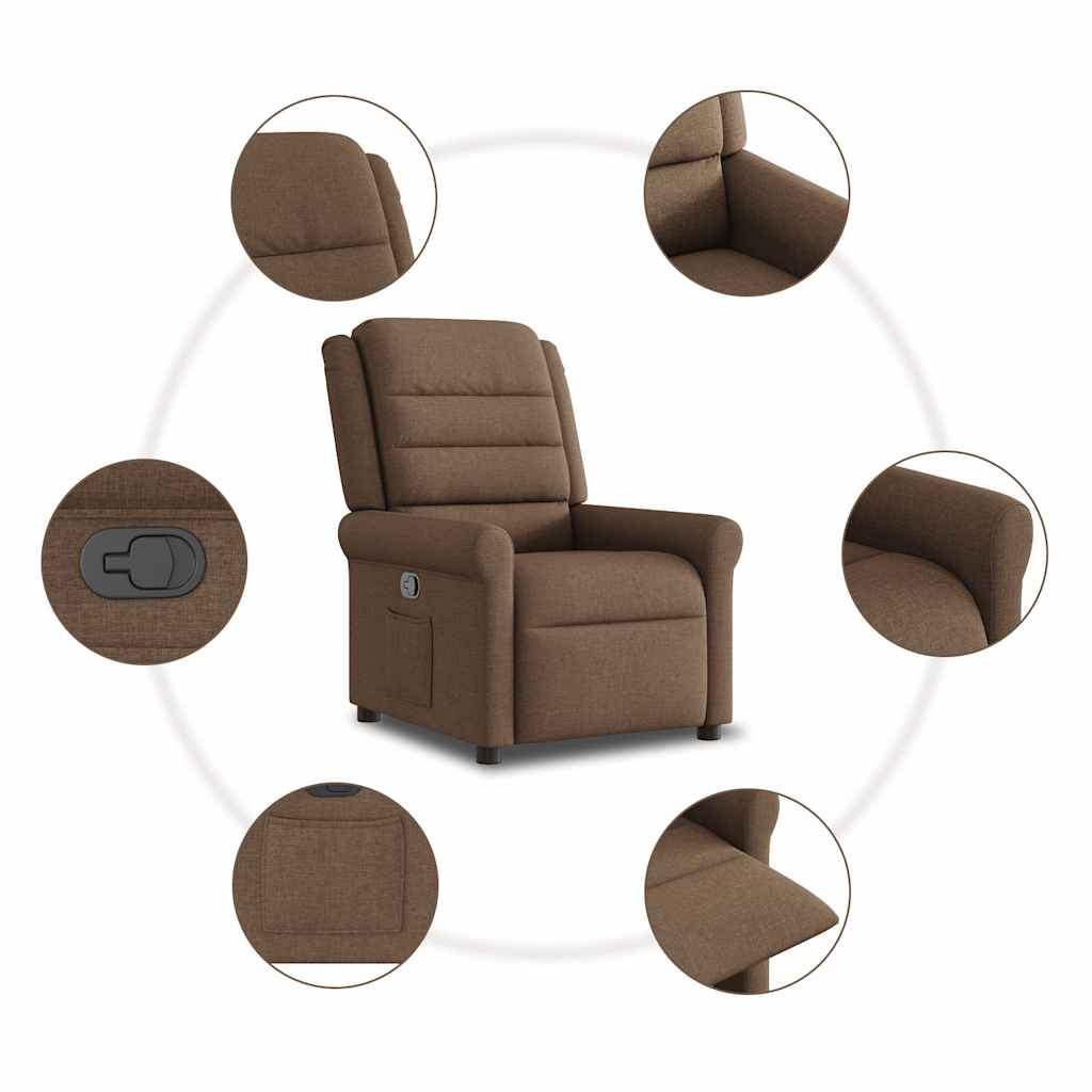 Fauteuil verstelbaar stof bruin