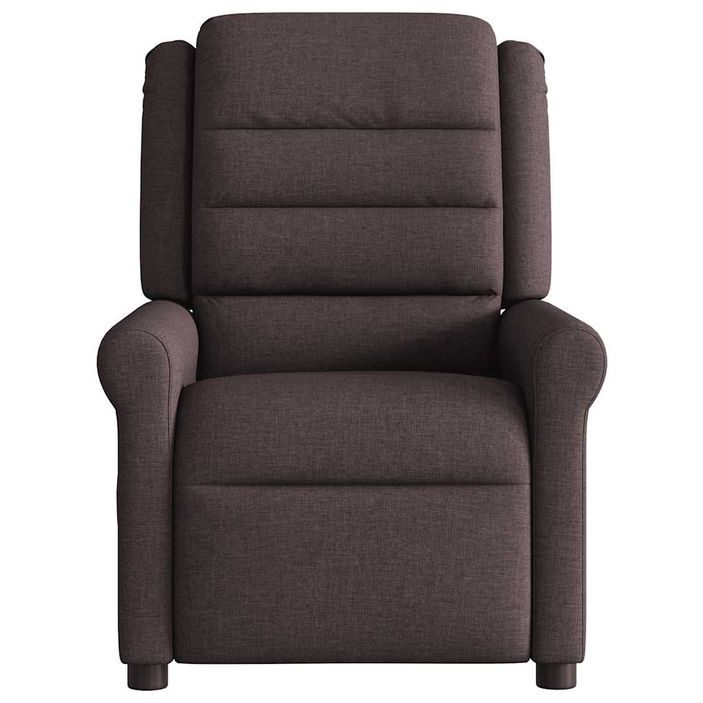 Fauteuil verstelbaar stof donkerbruin