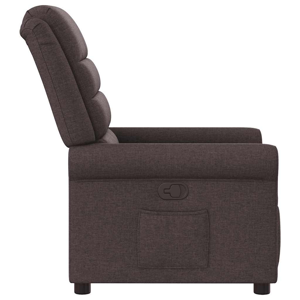 Fauteuil verstelbaar stof donkerbruin