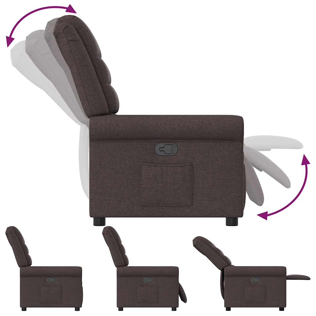 Fauteuil verstelbaar stof donkerbruin