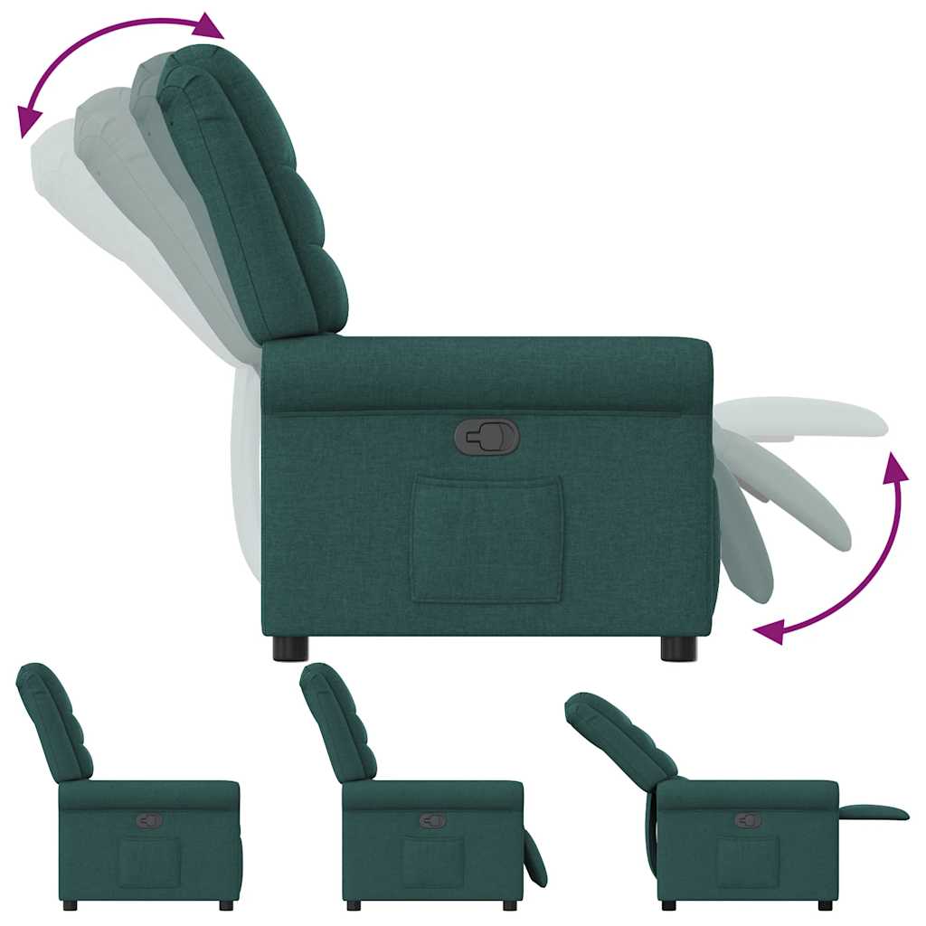 Fauteuil verstelbaar stof donkergroen