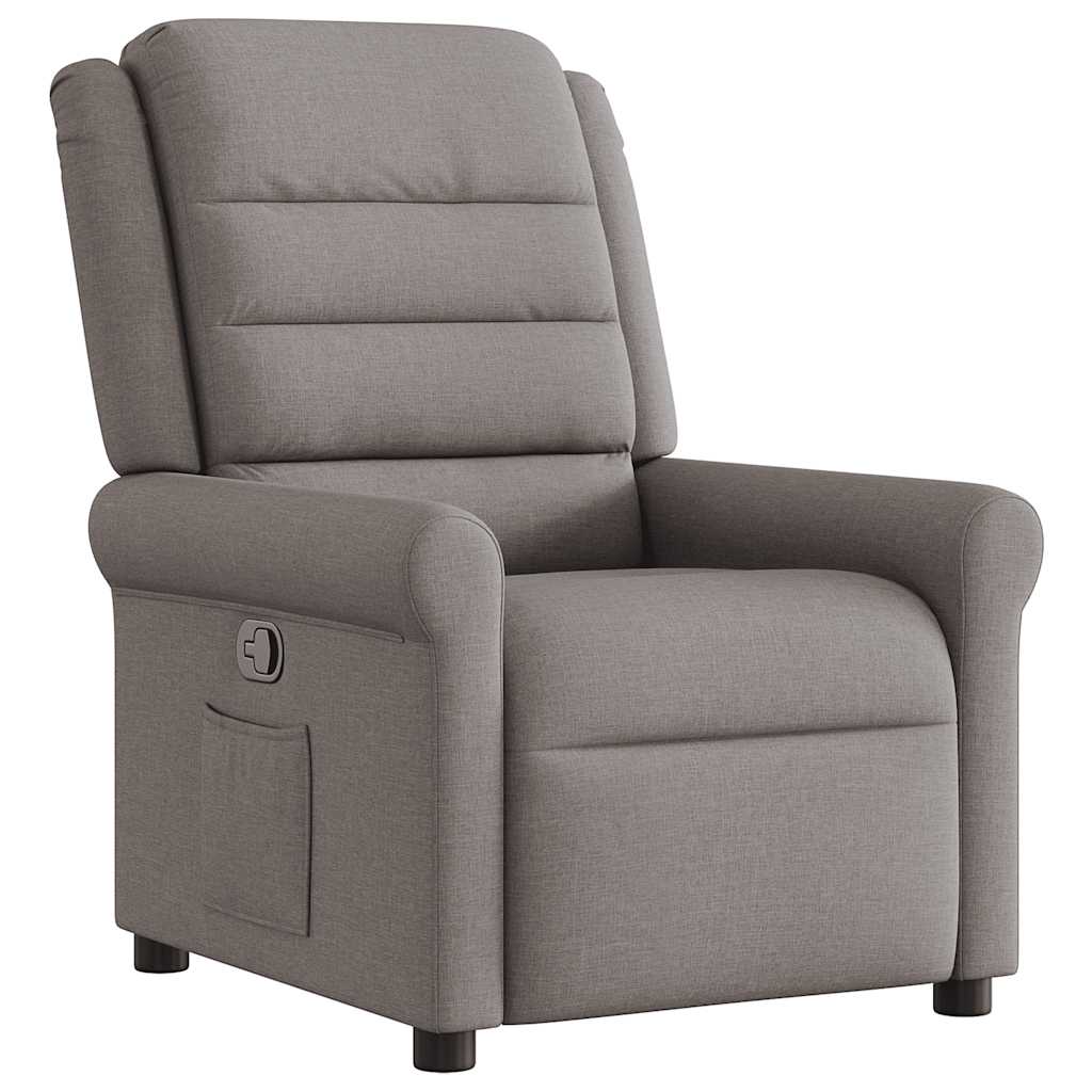 Fauteuil verstelbaar stof taupe