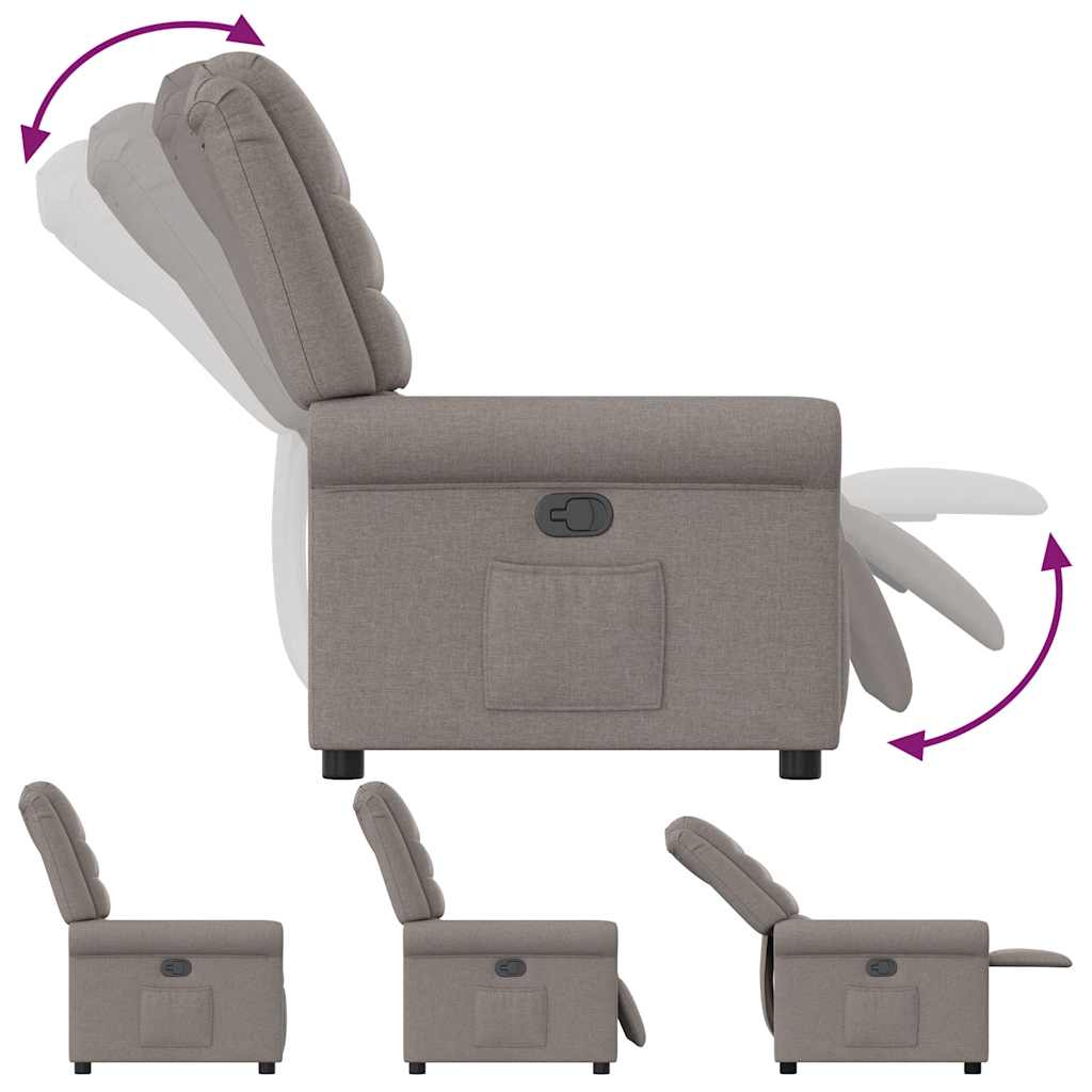 Fauteuil verstelbaar stof taupe